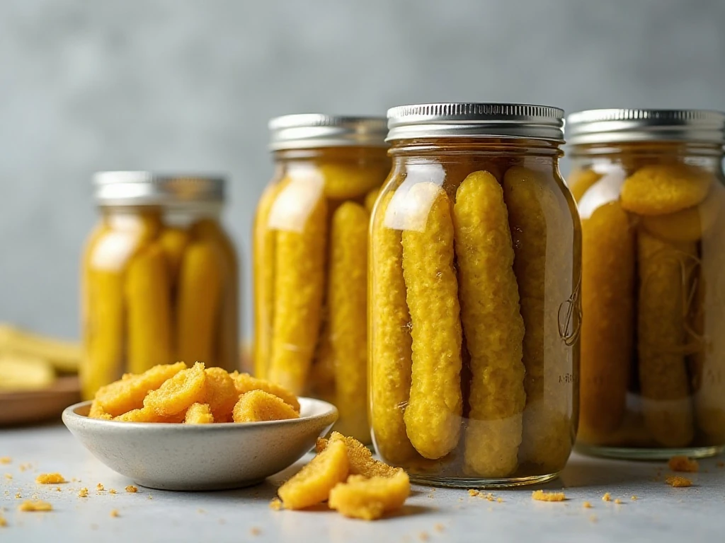 Canned sweet pickles in pint jars ready for storage and serving