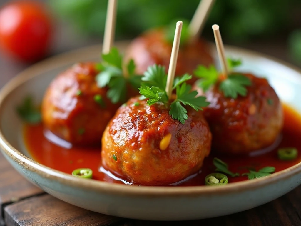 Rotel turkey meatballs served as a party appetizer