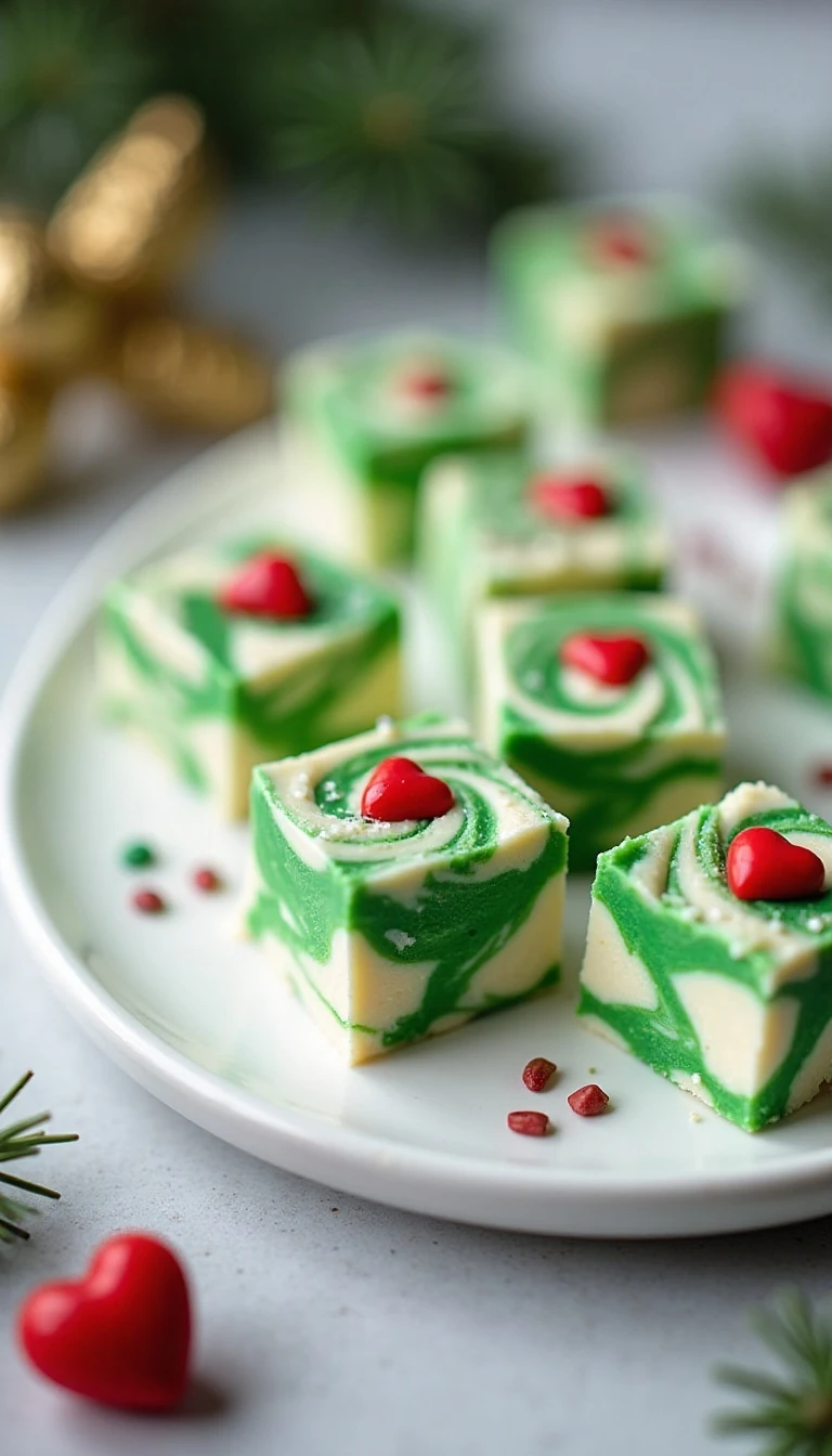 Easy Swirled Grinch Fudge Recipe for Christmas