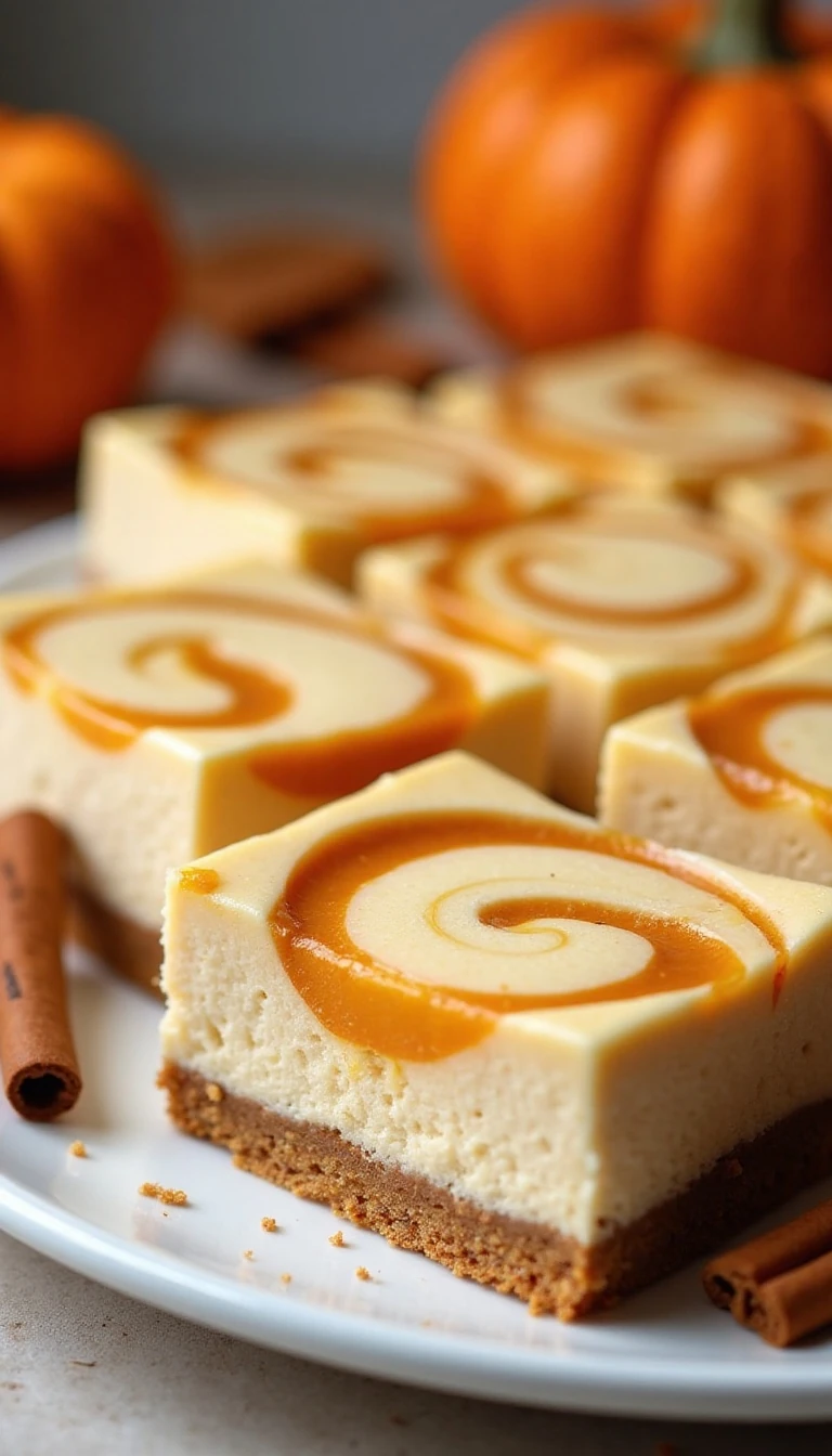 Swirled Pumpkin Cheesecake Bars Recipe That Impresses