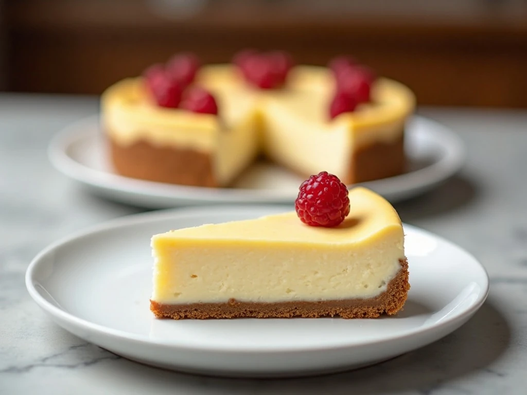 New York cheesecake slices ready for serving