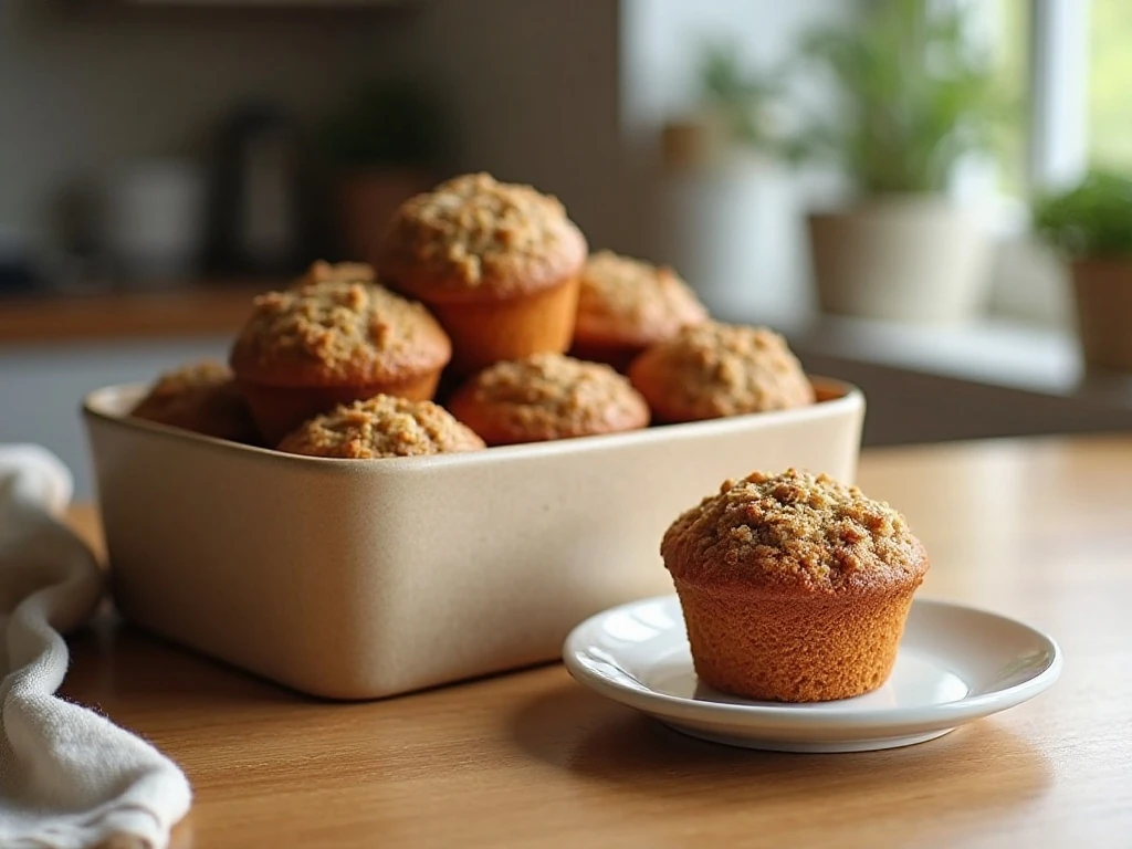 Coffee cake muffins ready for storage and serving