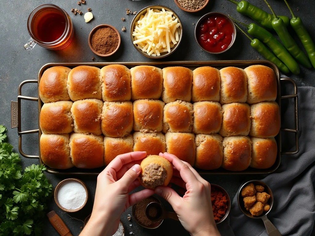 Ingredients for Tennessee whiskey meatball sliders and barbecue sauce