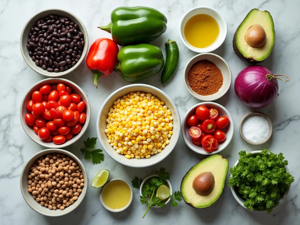 Ingredients for an easy Texas caviar recipe