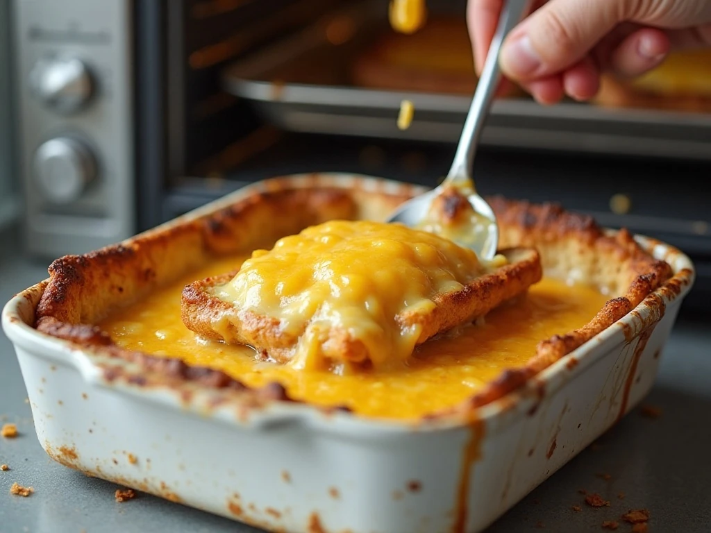 Reheating a portion of leftover Texas Toast Casserole