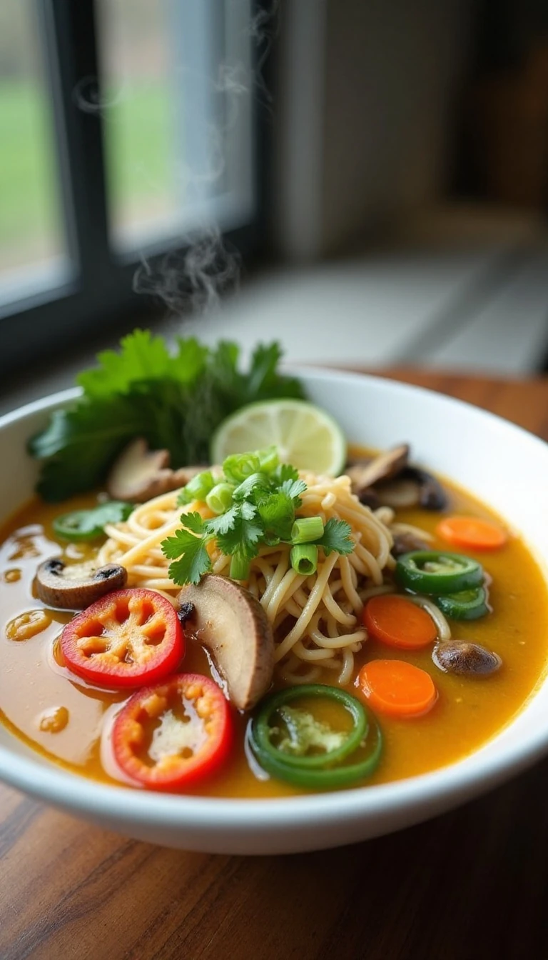 Thai Ginger Vegetable Noodle Soup Recipe