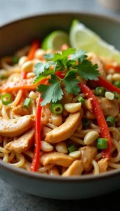 Easy Thai Peanut Chicken and Noodles Recipe