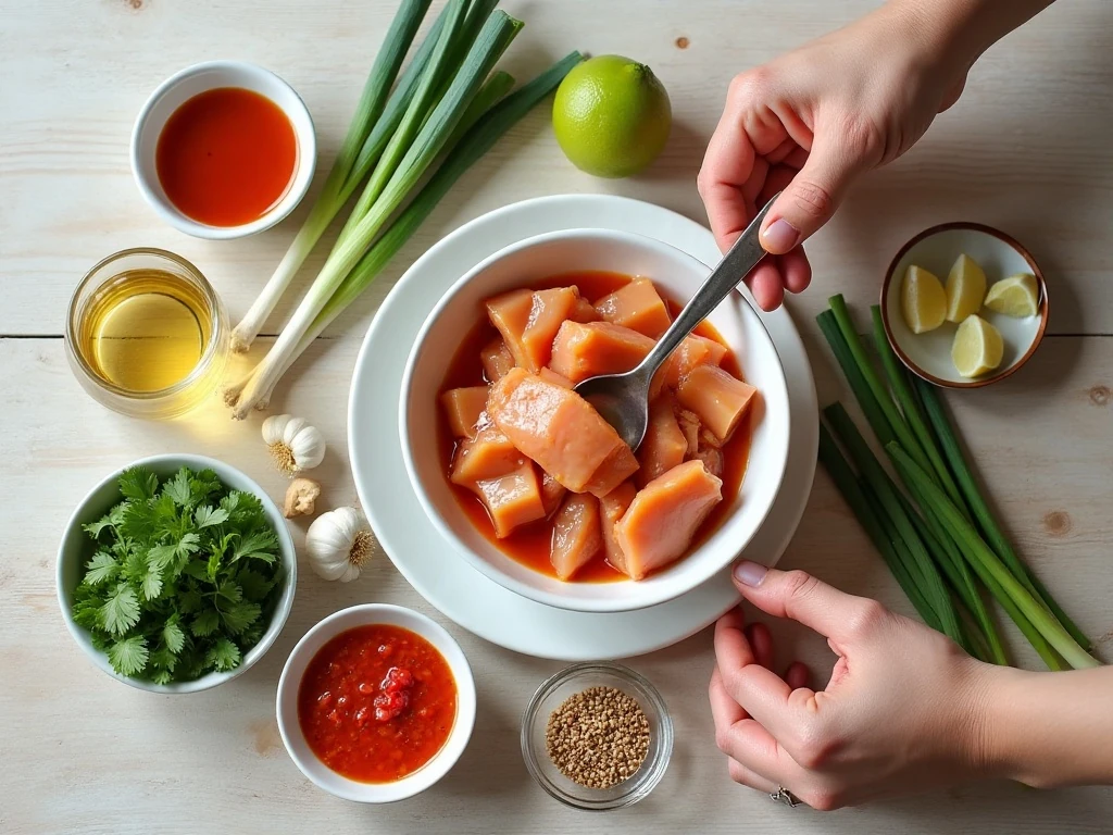 Ingredients for easy Thai sweet chili chicken