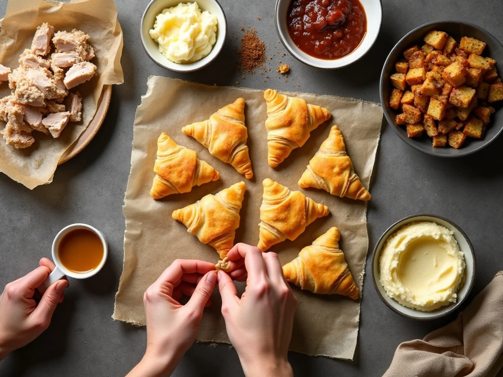 Ingredients for Thanksgiving leftover crescent rolls