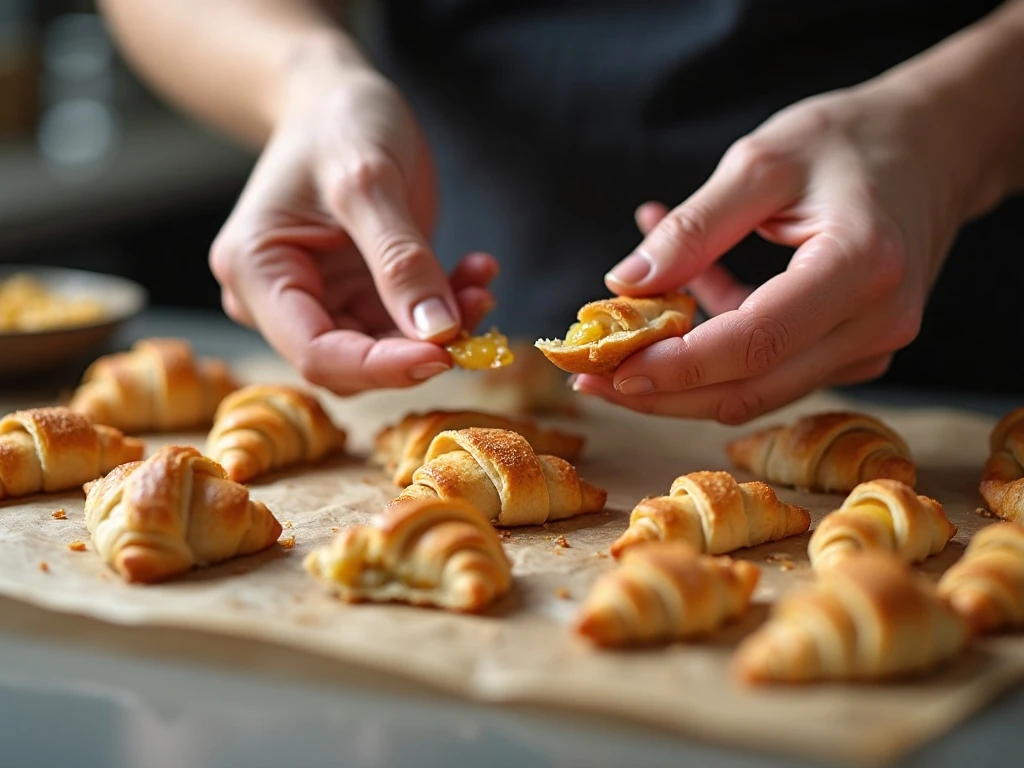 Portioning Thanksgiving leftovers for crescent rolls