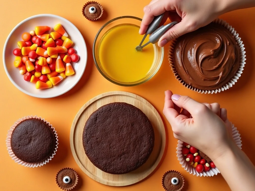 Ingredients for easy Thanksgiving turkey cupcakes
