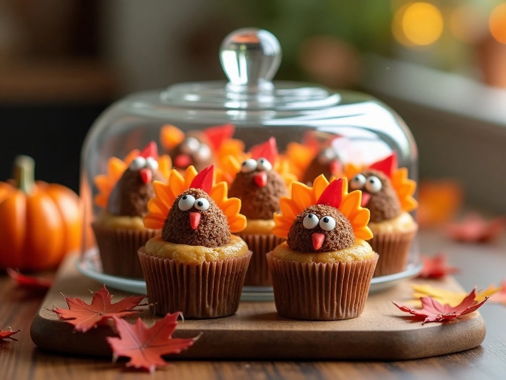 Turkey cupcakes arranged for storage and serving