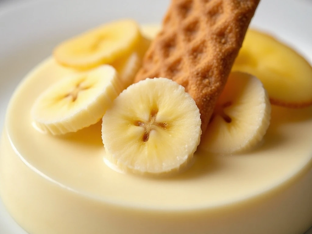 Fresh banana and vanilla wafer garnish for banana pudding