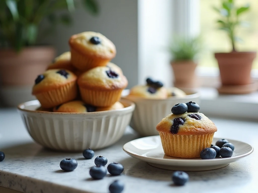 Blueberry yogurt muffins ready for storage or serving