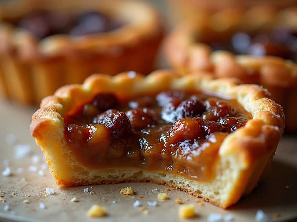 Soft-centered Canadian butter tart with flaky pastry