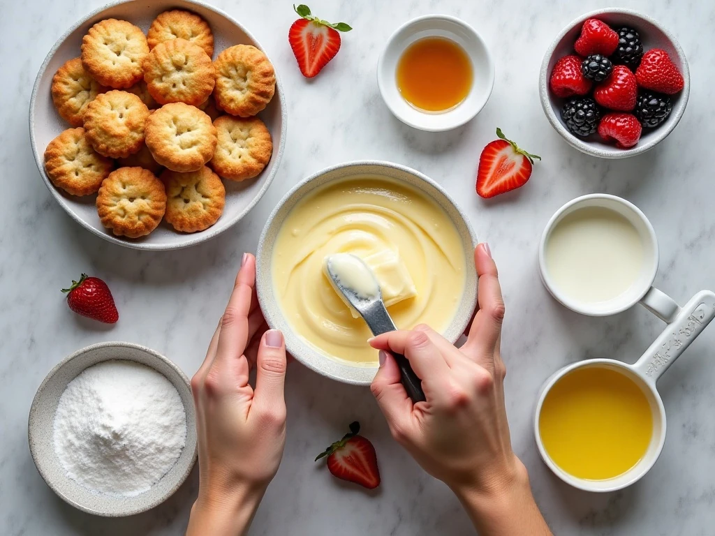 Ingredients for no-bake cheesecake dessert cups
