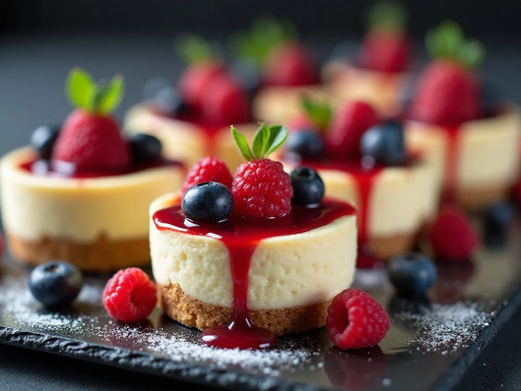 Chilled no-bake cheesecake cups ready to serve