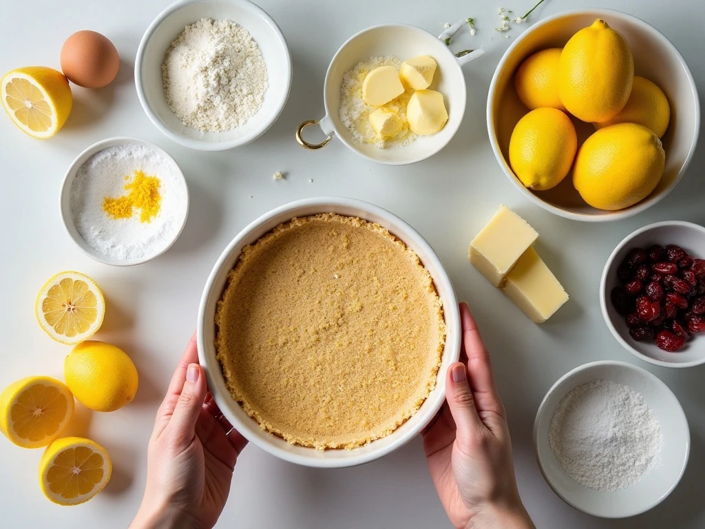 Fresh ingredients for easy lemon desserts