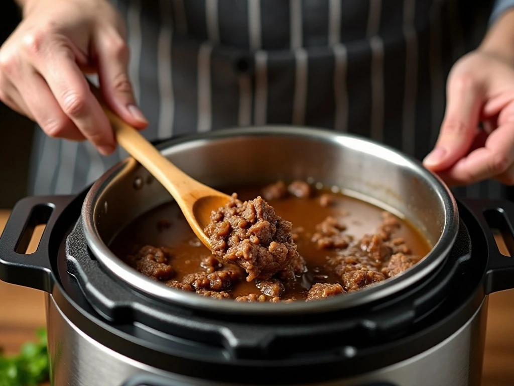Deglazing the Instant Pot to prevent a burn warning