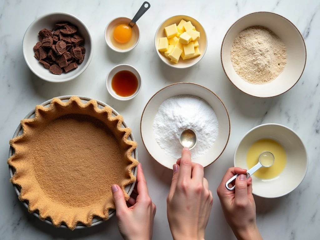 Ingredients for homemade French silk pie