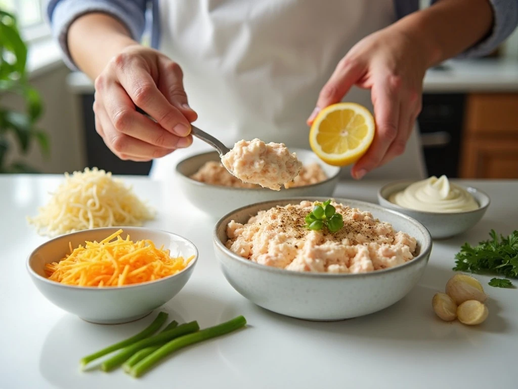 Ingredients for easy creamy hot crab dip
