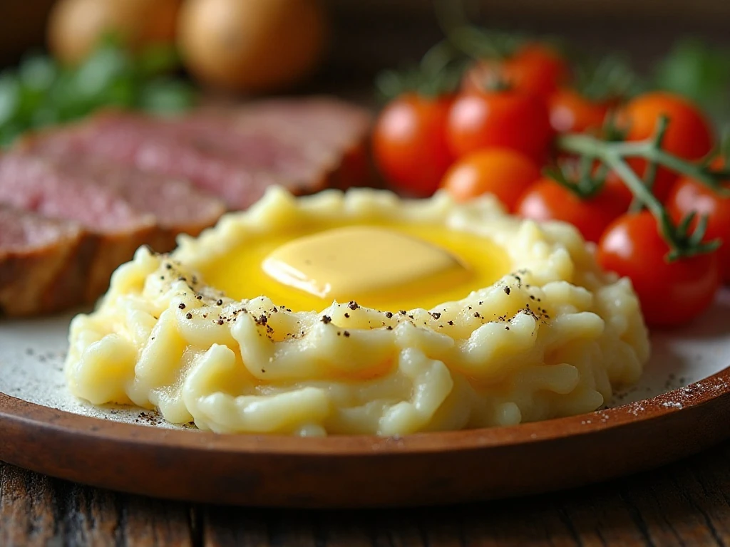 Mashed potatoes served as a comforting dinner side