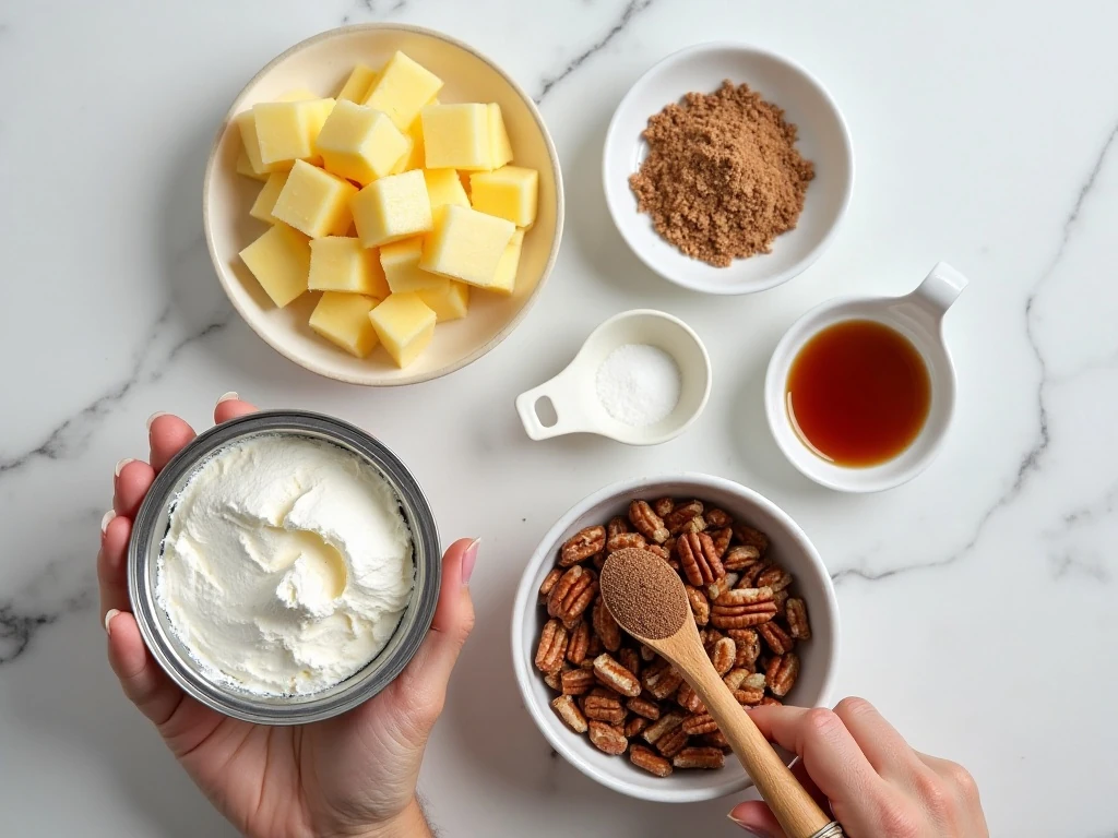 Ingredients for easy creamy pineapple dip