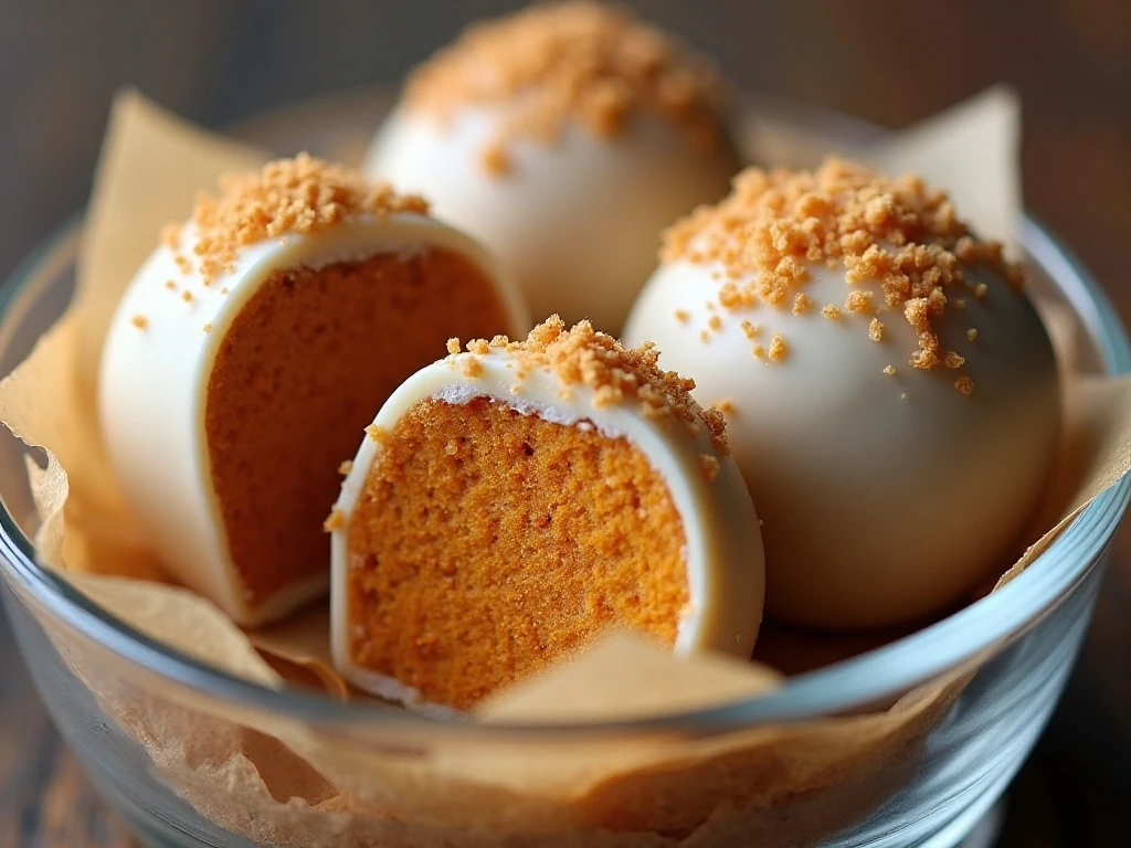 Close-up of pumpkin truffle texture and storage arrangement