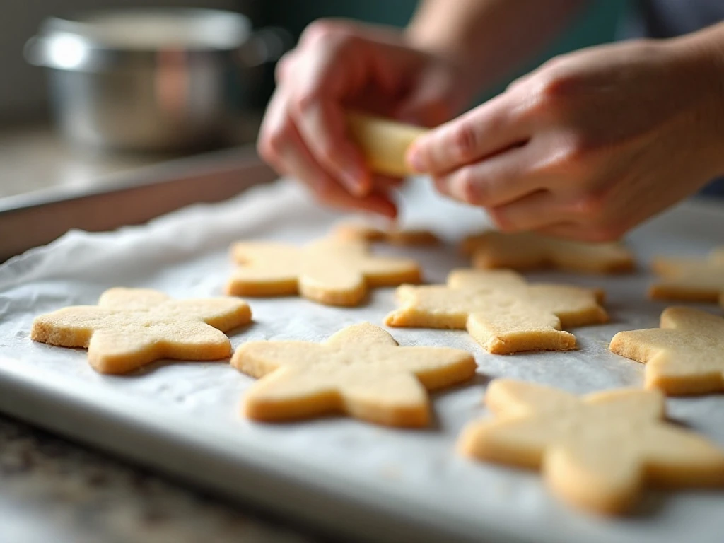 Evenly cut sugar cookie shapes ready for baking