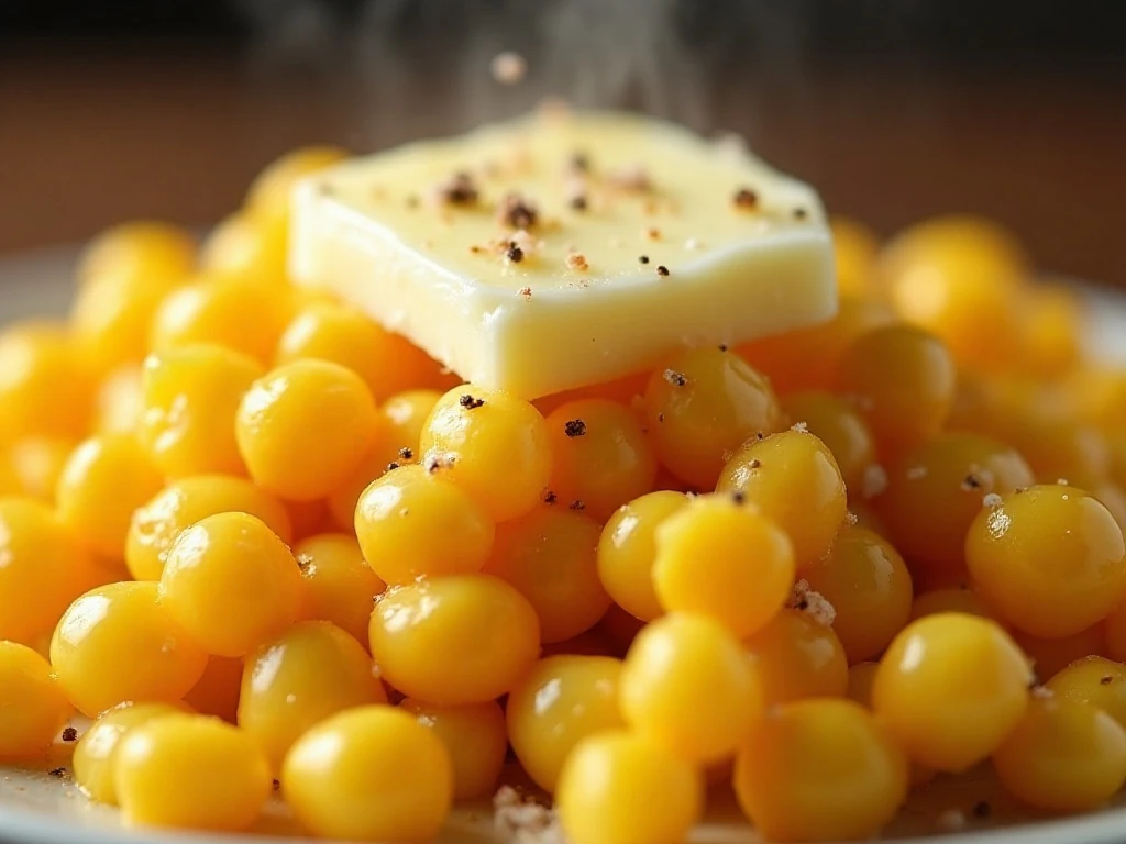 Butter, salt, and pepper on hot microwave corn