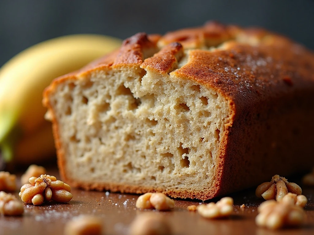 Close-up of the tender crumb in zucchini banana bread