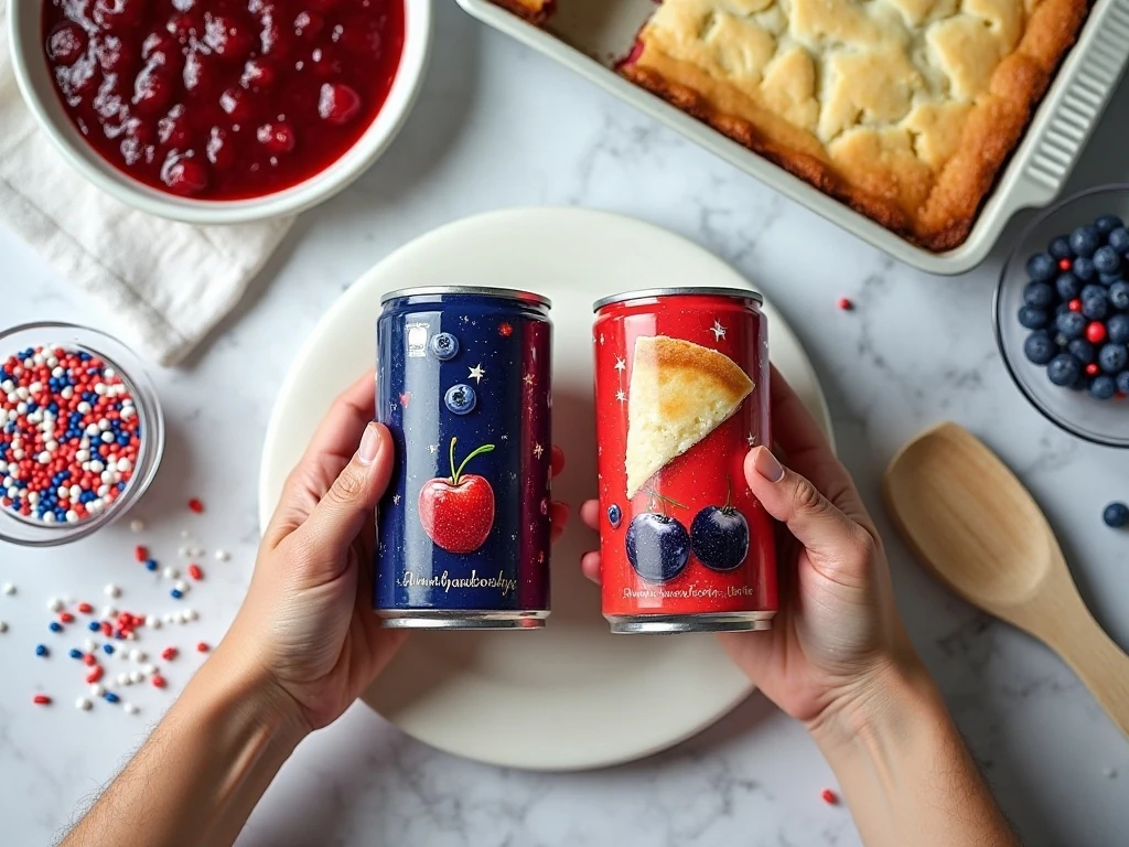 Ingredients for an easy patriotic dump cake