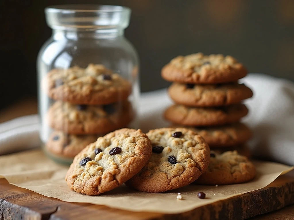 Oatmeal raisin cookies ready for airtight storage