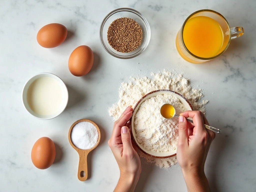 Ingredients for orange glazed poppy seed bread