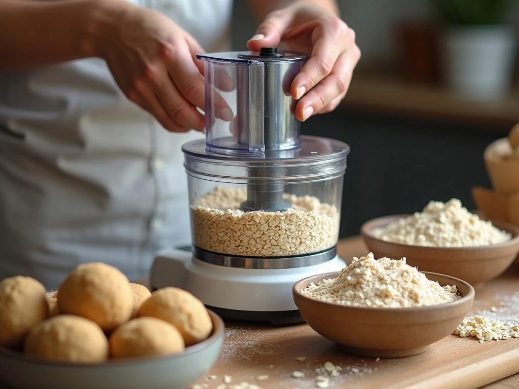 Grinding rolled oats for Neiman Marcus cookie dough