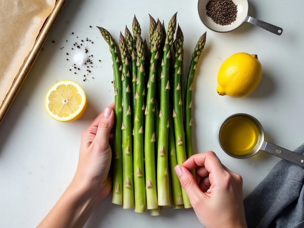 Fresh asparagus and simple roasting ingredients