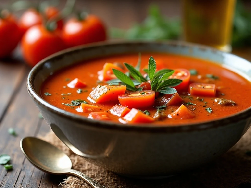 Tomato soup made with frozen whole tomatoes