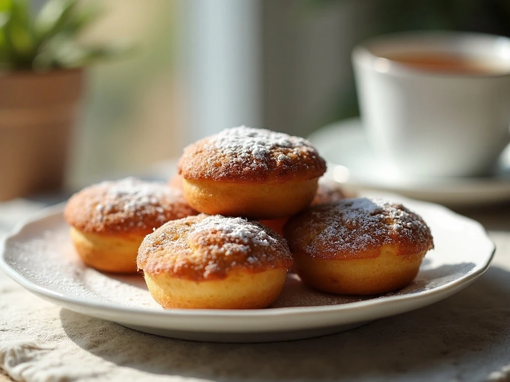 Toasted almond Russian tea cakes coated in powdered sugar