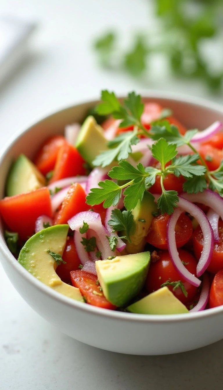 Easy Tomato Avocado Salad Recipe with Lime and Cilantro