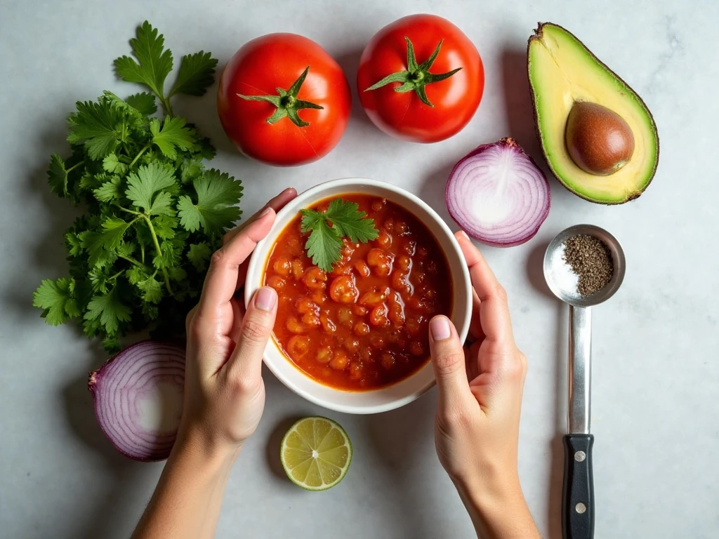Ingredients for an easy tomato avocado salad recipe