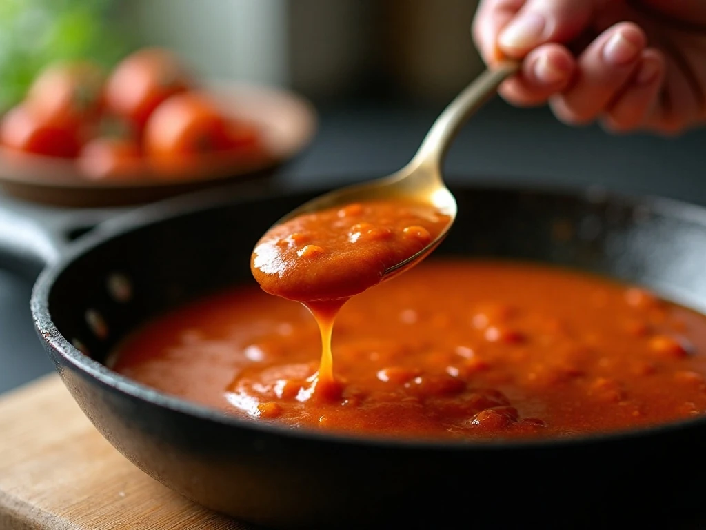 Testing the thickness of Southern tomato gravy