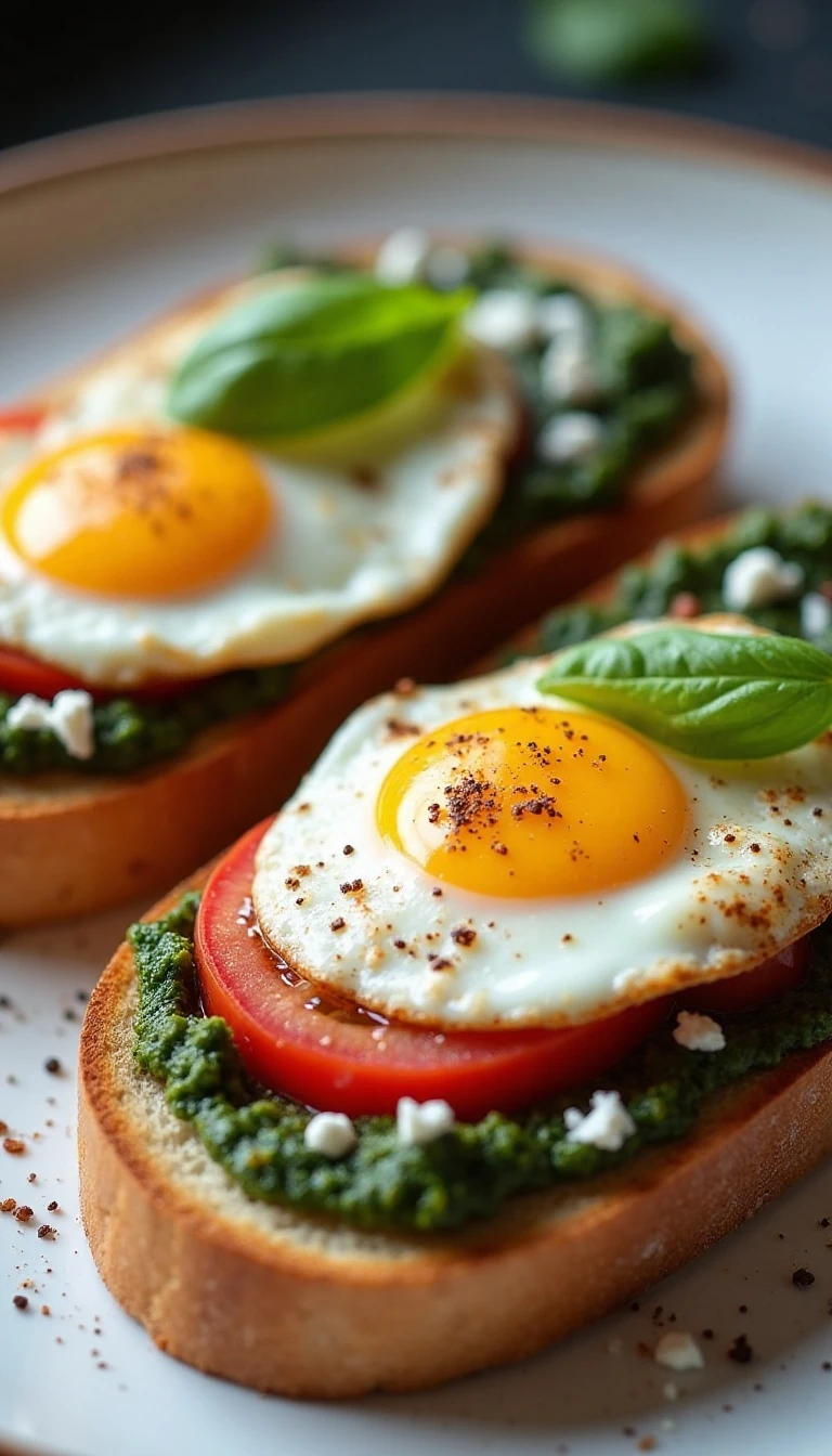 Tomato Pesto Breakfast Toast: A Flavorful Morning Bite