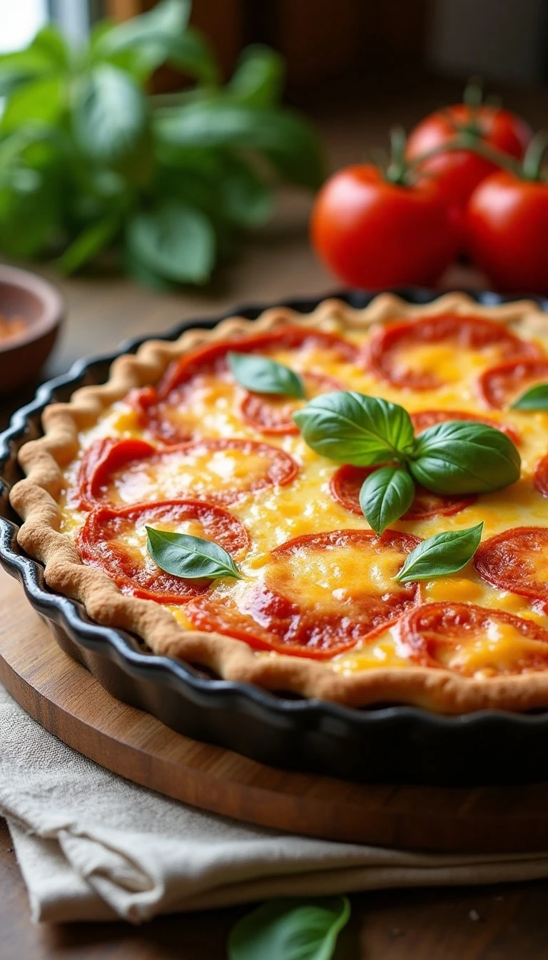 Easy Southern Tomato Pie Recipe with Cheddar, Basil, and Parmesan