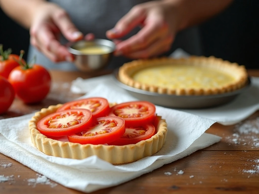Preparing tomato slices to prevent a watery tomato pie