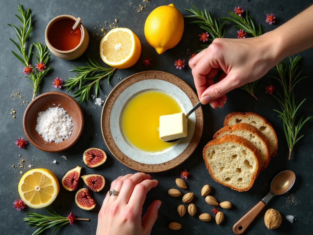Ingredients for making a trendy butter board