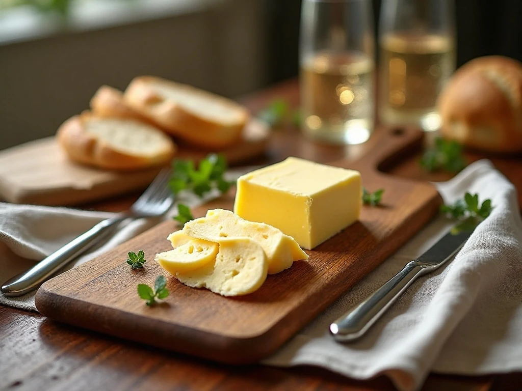 Butter board arranged for a party appetizer table
