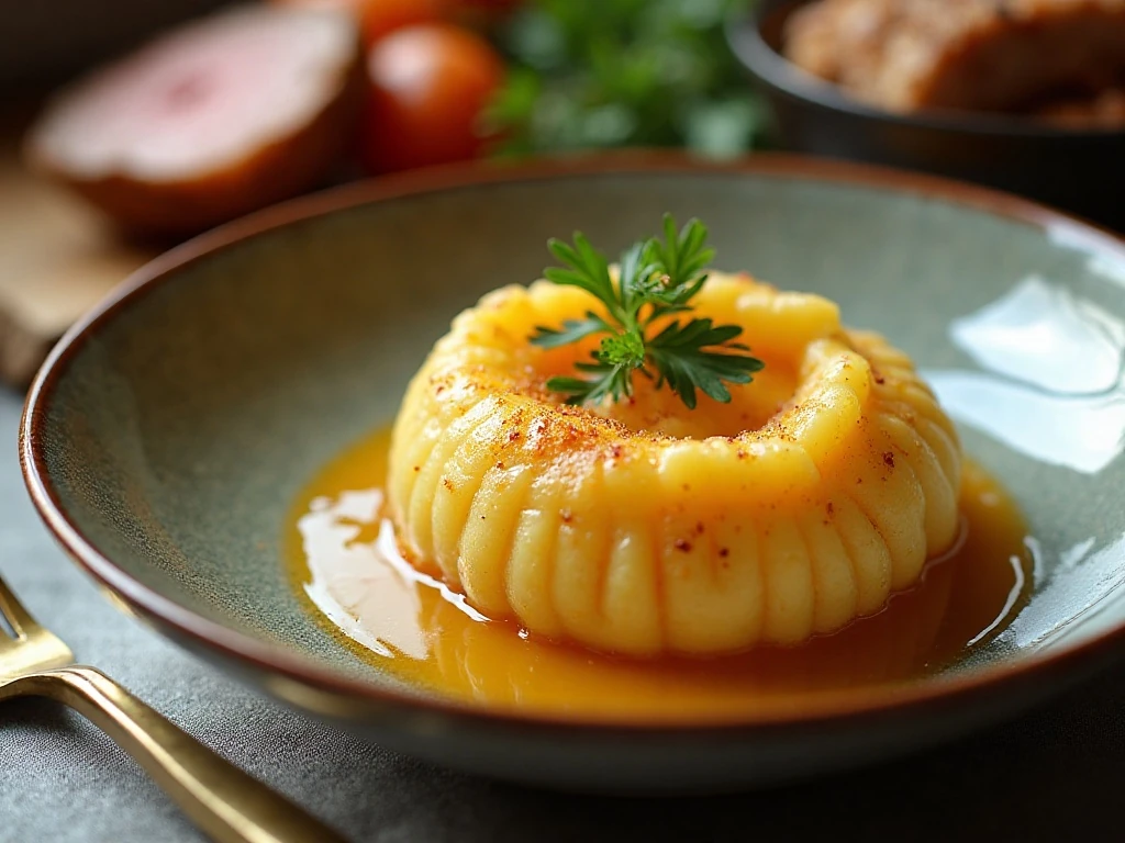 Creamy French mashed potatoes served beside a savory roast