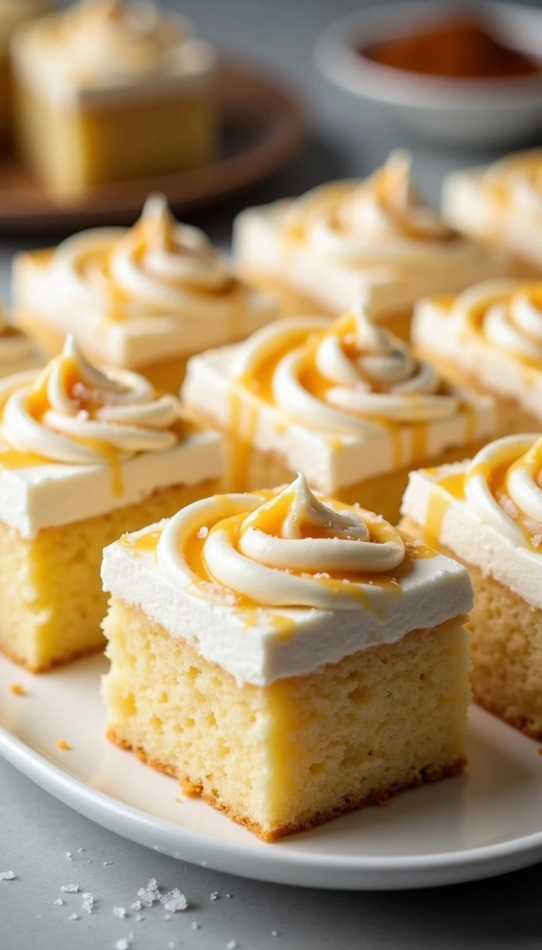 Vanilla Poke Cake with Salted Caramel and Buttercream Recipe