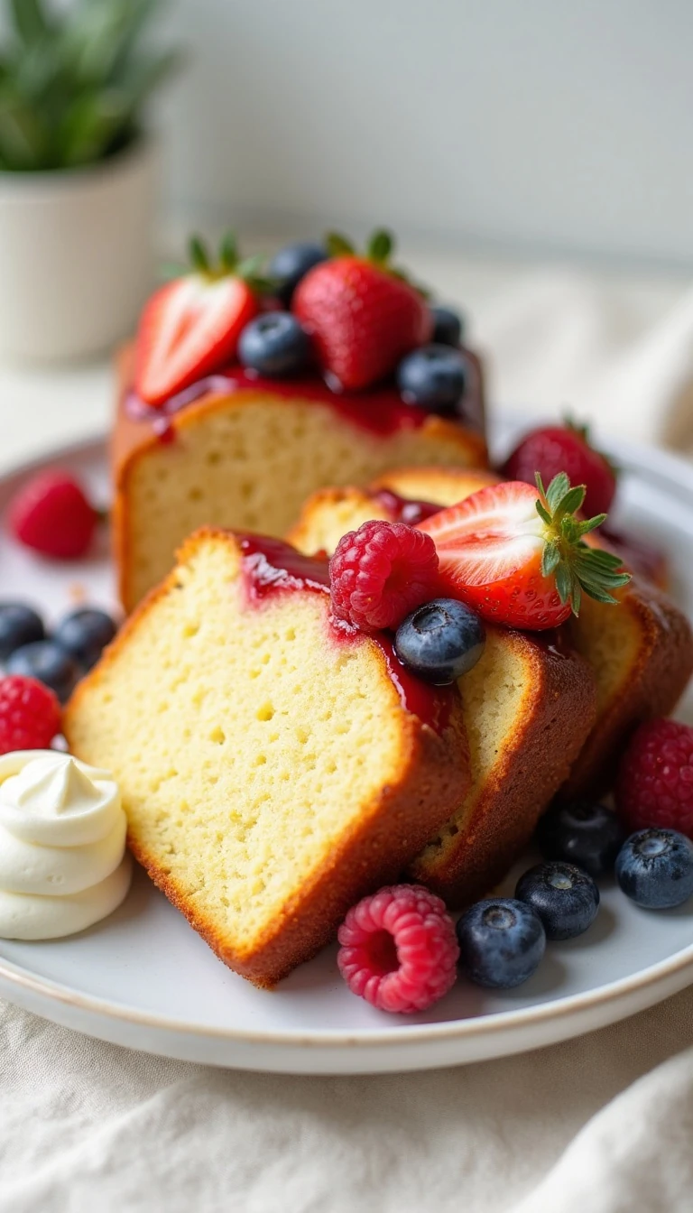 Vanilla Pound Cake with Berry Medley Recipe