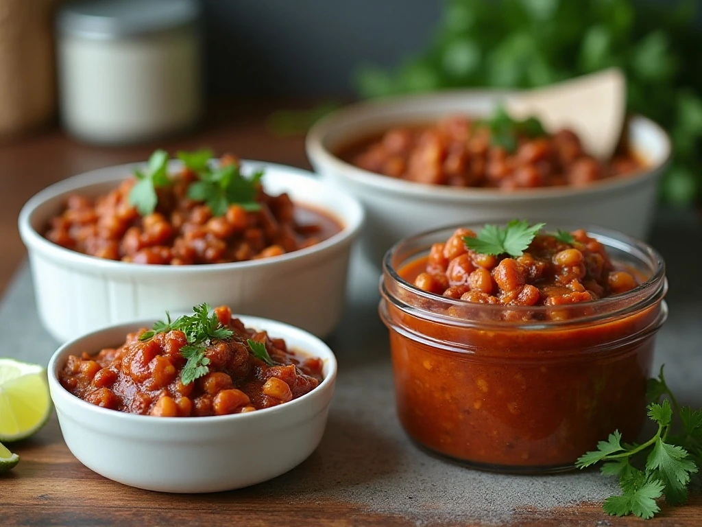 Meal-prep containers of vegetarian Instant Pot chili
